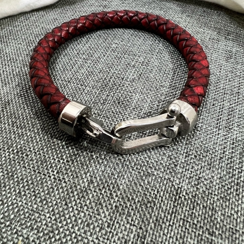 Lucky. Genuine Braided Bracelet Bangles Stainless Steel Lucky Mens Bracelet☑️